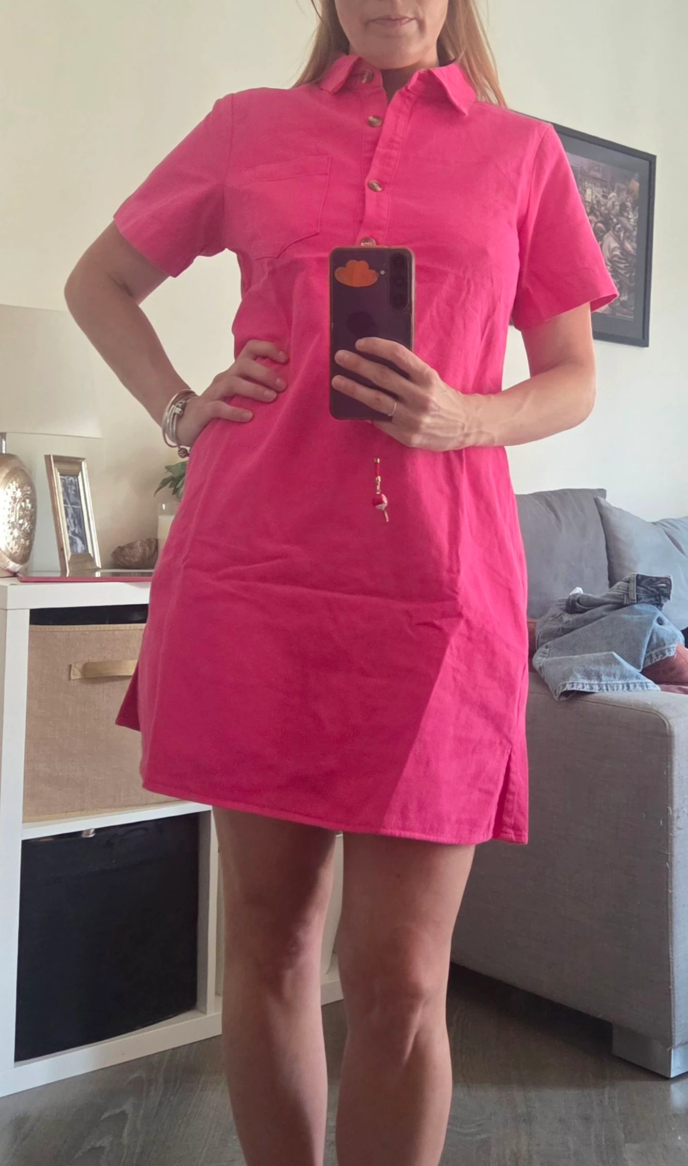 Robe en coton fuchsia taille S